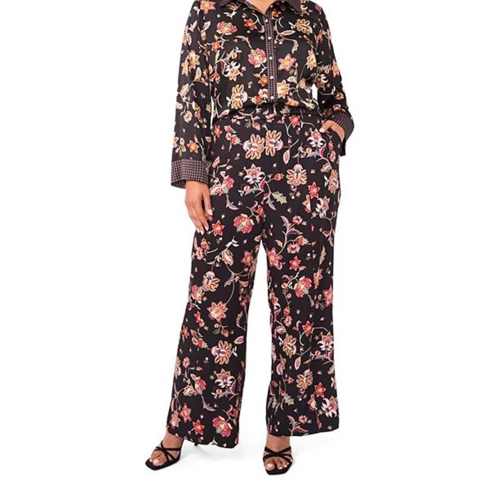 Floral Wide-Leg 2pcs Pants set